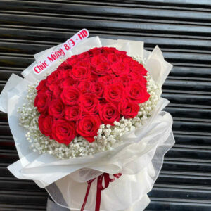 Bó Hồng Đỏ Chúc Mừng