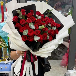 Bó hoa chúc mừng hồng đỏ 005