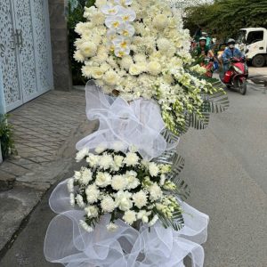 Kệ Hoa Viếng Hồng Cúc trắng