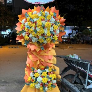 Kệ Hoa Khai Trương Cam Vàng
